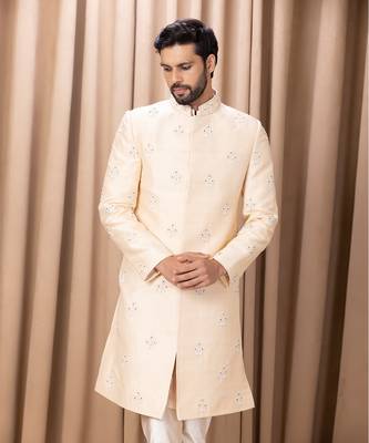 Peach rose zain sherwani set 3