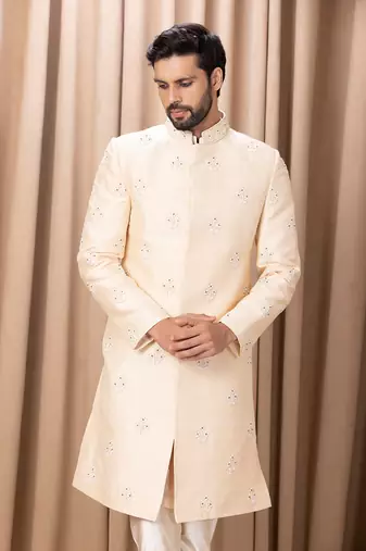 Peach rose zain sherwani set