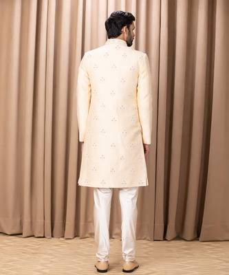 Peach rose zain sherwani set 4