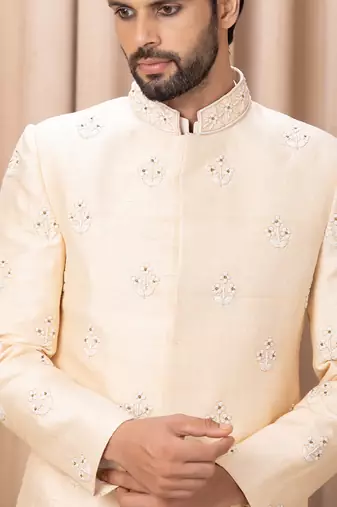Peach rose zain sherwani set