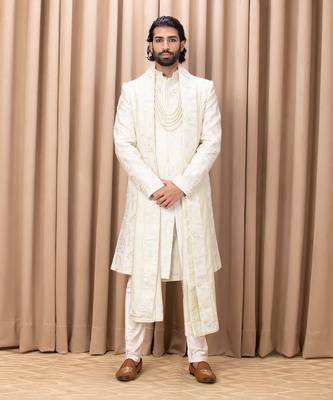 Mint green zahid sherwani set 1