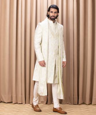 Mint green zahid sherwani set 2