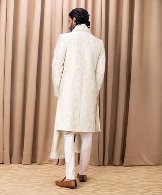Mint green zahid sherwani set 5