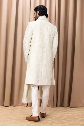 Mint green zahid sherwani set