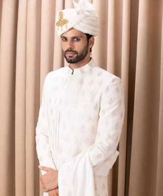 Ivory fahad sherwani set 2