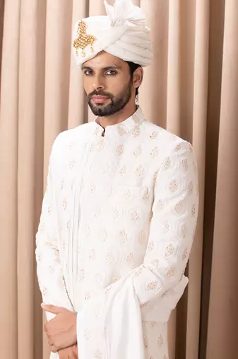 Ivory fahad sherwani set