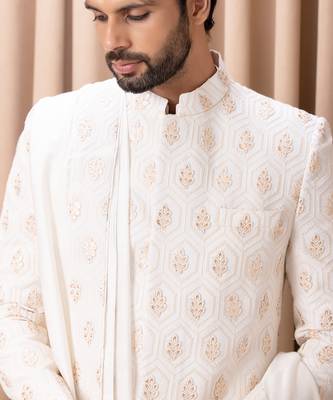 Ivory fahad sherwani set 3