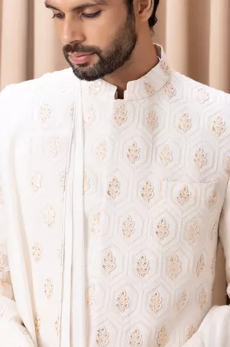 Ivory fahad sherwani set