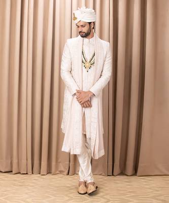 Champagne gold zahid sherwani set 1