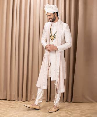 Champagne gold zahid sherwani set 2