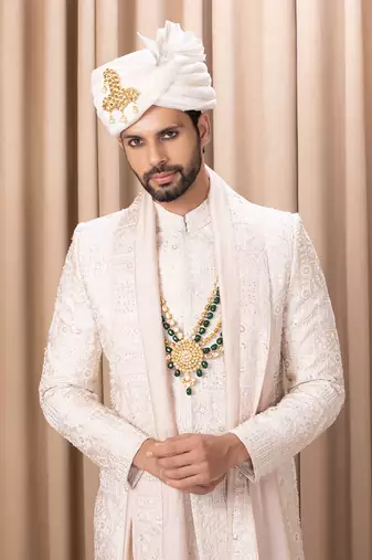 Champagne gold zahid sherwani set