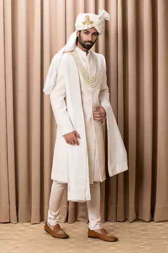 Ivory faizan sherwani set