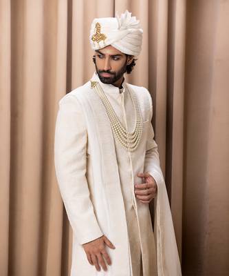 Ivory faizan sherwani set 3