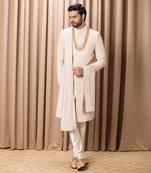 Beige faizan sherwani set