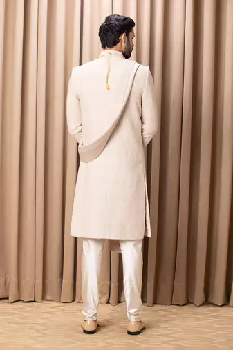 Beige faizan sherwani