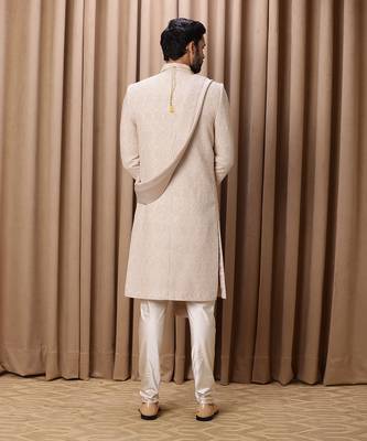 Beige faizan sherwani 5