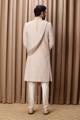 Beige faizan sherwani