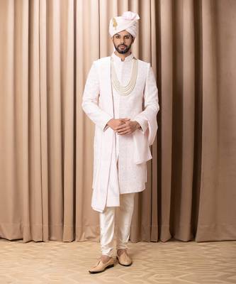 Powder pink ameera sherwani set 1