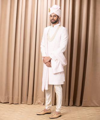Powder pink ameera sherwani set 2