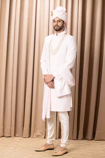 Powder pink ameera sherwani set