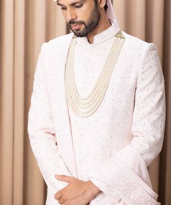 Powder pink ameera sherwani set 3