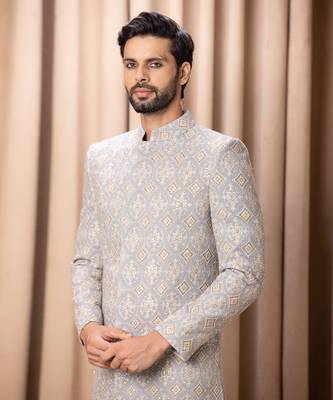 Rhino grey shah sherwani 4