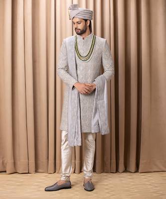 Rhino grey shah sherwani set 1