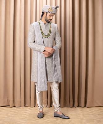 Rhino grey shah sherwani set 2