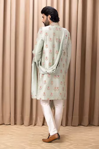 Mint green lahore sherwani
