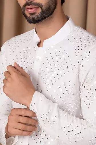 Off white rashid kurta set