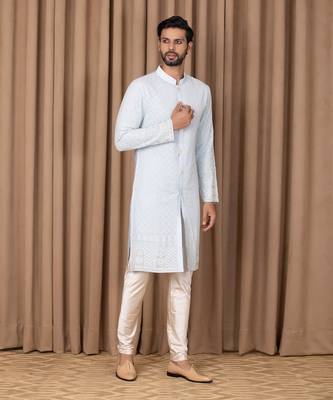 Powder blue arif kurta set 2