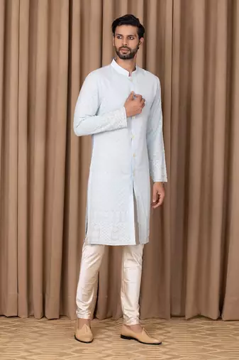 Powder blue arif kurta set