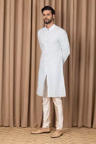 Powder blue arif kurta set