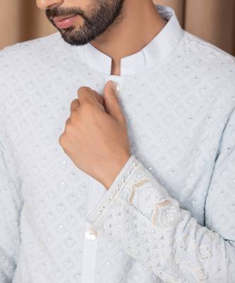 Powder blue arif kurta set 5