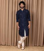 Navy blue sufian kurta set