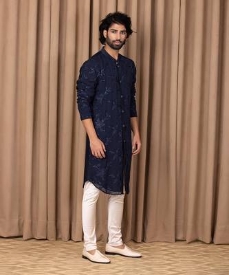 Navy blue sufian kurta set 2