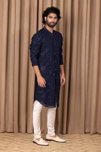 Navy blue sufian kurta set