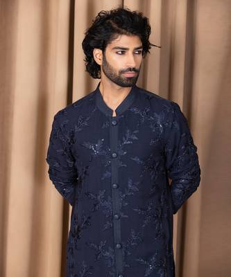 Navy blue sufian kurta set 5
