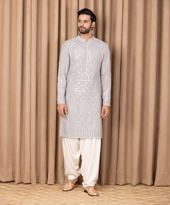 Steel grey imran kurta set 1