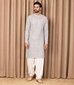 Steel grey imran kurta set