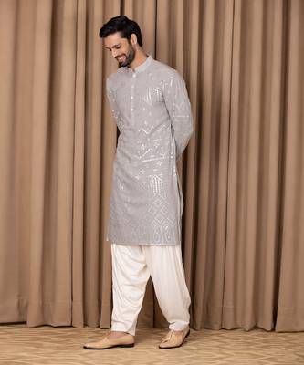 Steel grey imran kurta set 2