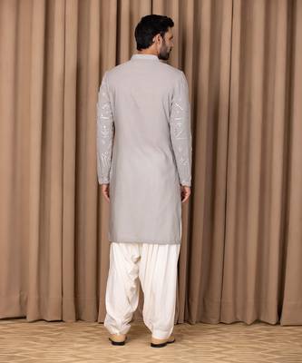Steel grey imran kurta set 3