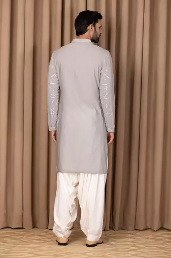 Steel grey imran kurta set