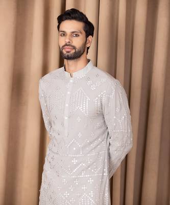 Steel grey imran kurta set 5