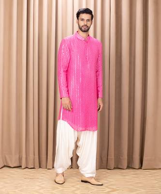 Hot pink yasir kurta set 1
