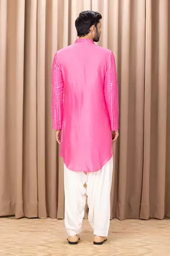 Hot pink yasir kurta set