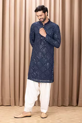 Midnight blue rashid kurta set