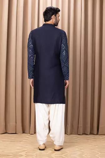 Midnight blue rashid kurta set