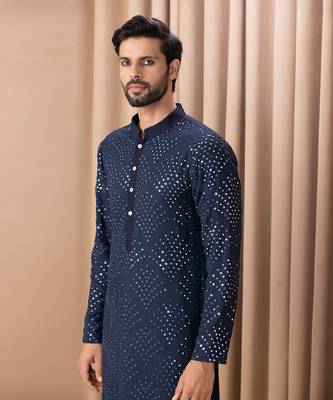 Midnight blue rashid kurta set 4