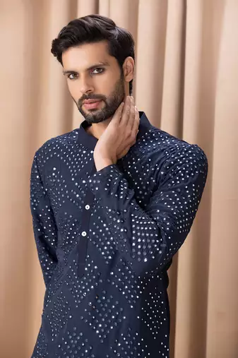 Midnight blue rashid kurta set